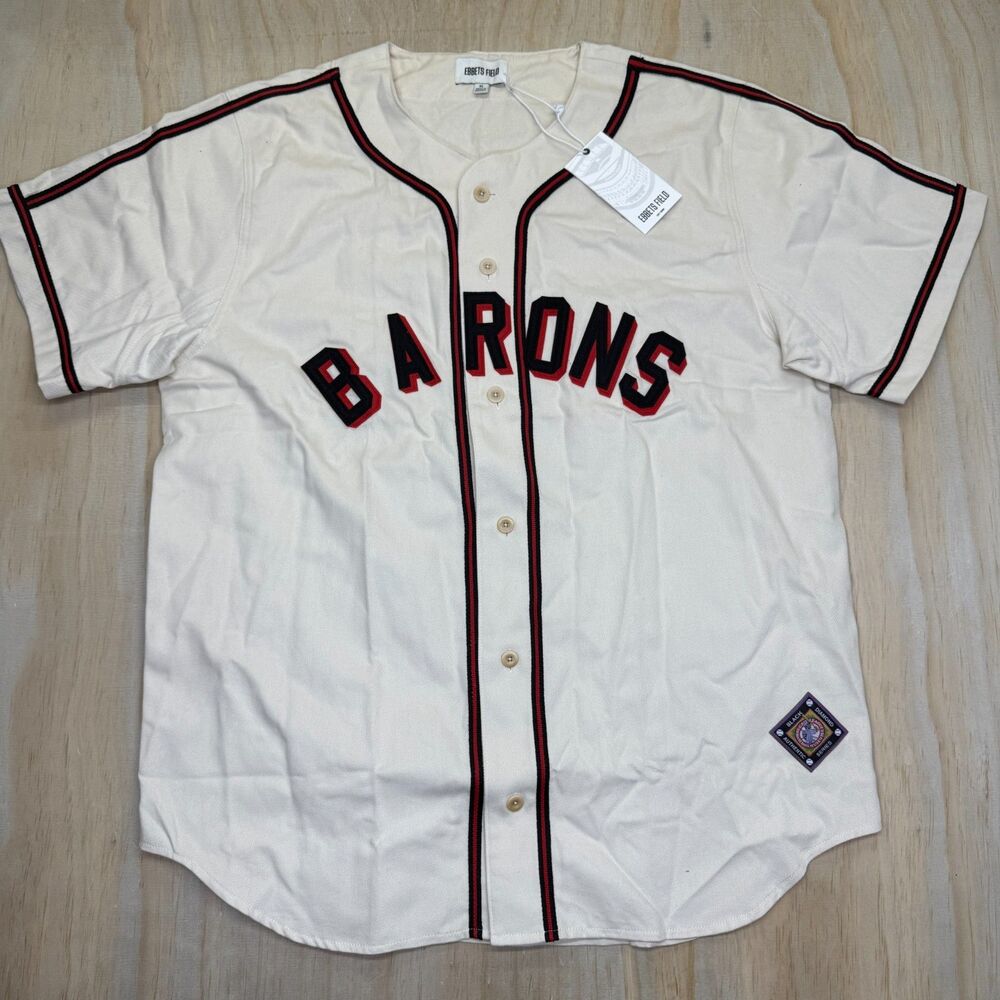 NEW Birmingham Black Barons Ebbets Field Flannels Cotton Twill Jersey Sz XL